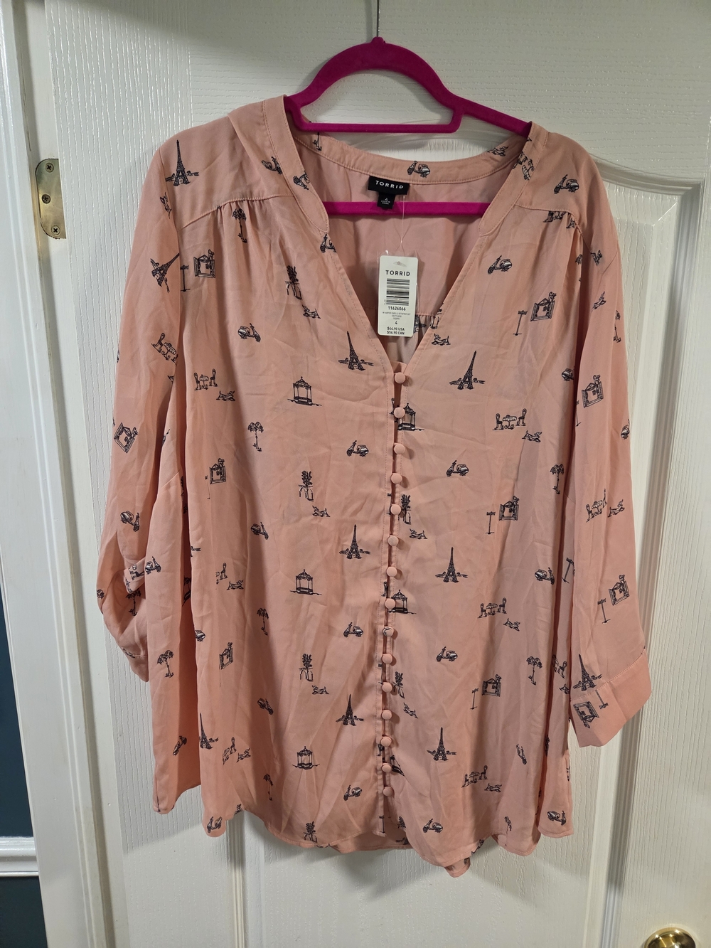 NWT Torrid Harper Georgette 3/4 Sleeve Blouse- Size 4X - Picture 2 of 8